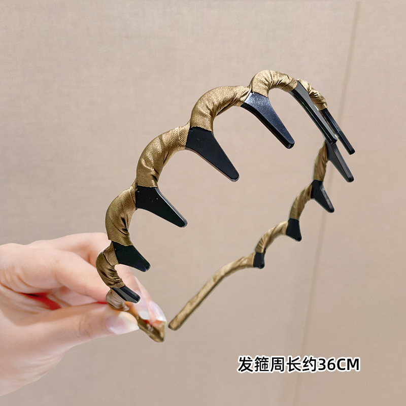 韩版波浪发箍女高颅顶洗脸带齿发卡布艺防滑碎发头箍网红2025新款|undefined