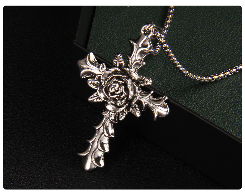 Fashion Cross Stainless Steel Plating Pendant Necklace 1 Piece