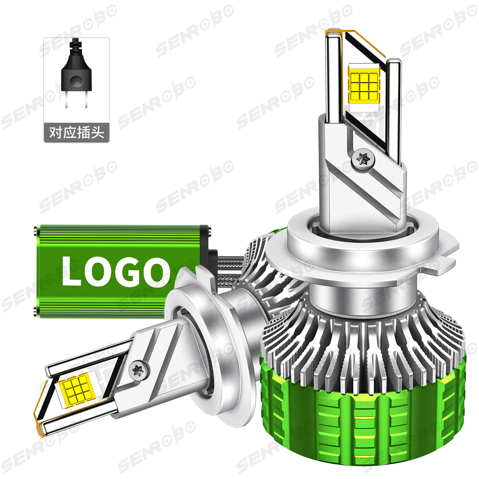 Auto personalizado led faro de alta potencia 190W faro de automóvil marca LOGO luz láser de paso H7 image 9