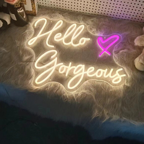 Amazon Hello Gorgeous Neon Sign Name Wedding Wall Decor Home Party LED Atmosphere Lights