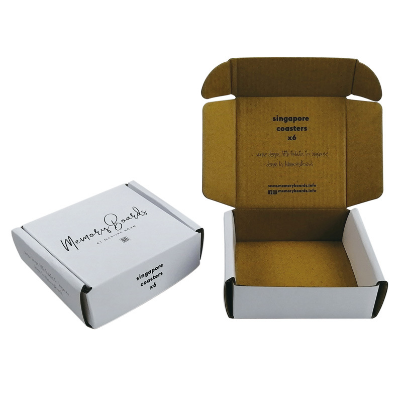 明莱飞机盒牛皮色纸盒白色印刷服装包装纸盒长方形可批发跨境专供