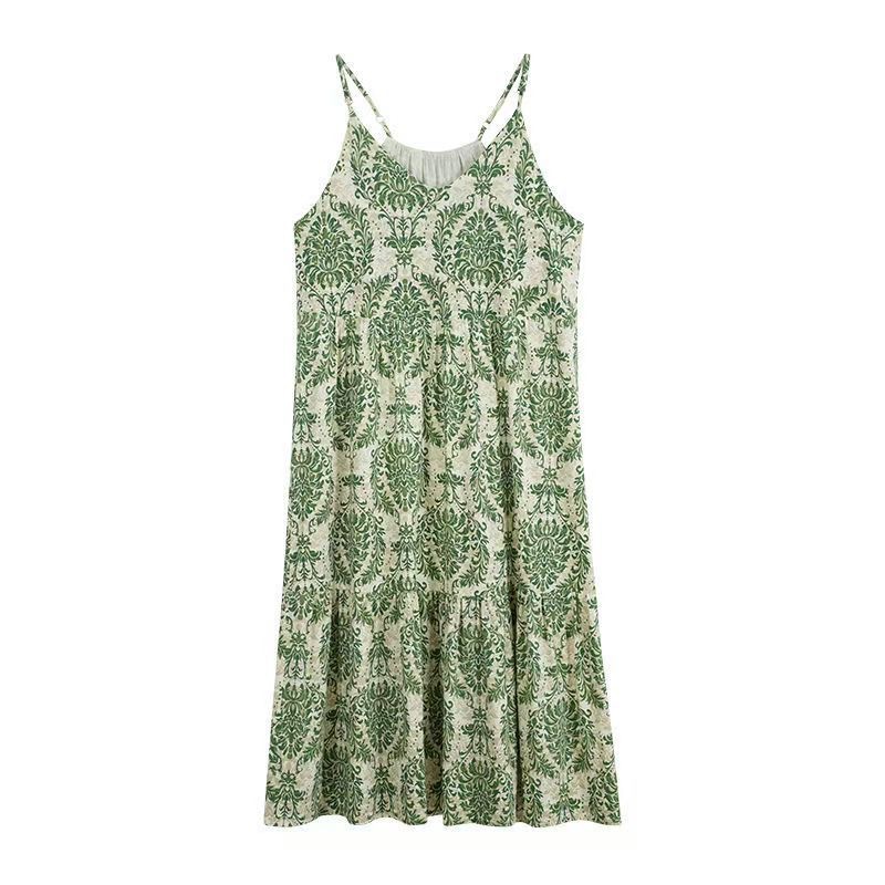[Cross-Border] Pantalones de pajamas de mano de menta, pijamas de verano de mujeres, vestidos de cojín de pecho de tamaño grande y sexy.