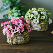 手工花篮插花假花仿真花摆设绢花干花客厅花束摆件装饰花绿植盆栽