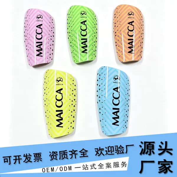 Football shin guards in macaron colors, lightweight shin protection for school football training, supports custom logo