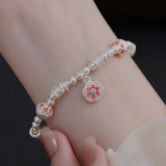 珐琅彩宝相花手链福字花球盘缠手串轻奢高级感手环时尚百搭民族风