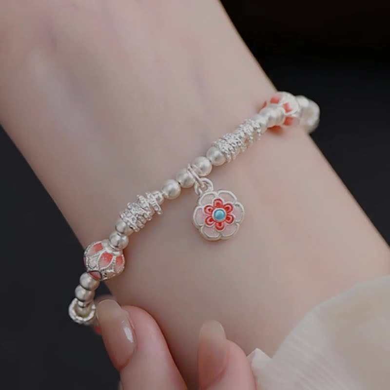 珐琅彩宝相花手链福字花球盘缠手串轻奢高级感手环时尚百搭民族风|undefined