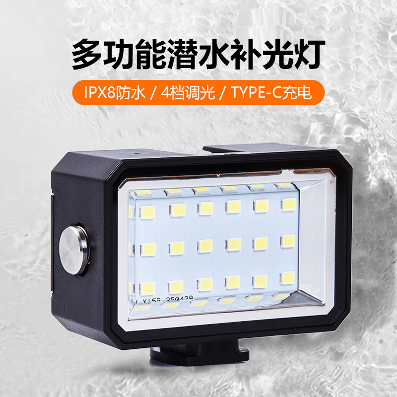 カメラ補助光 gopro ダイビングライト ミニ LED 防水補助光 DJI アクションカメラ コールドシューブラケット|undefined
