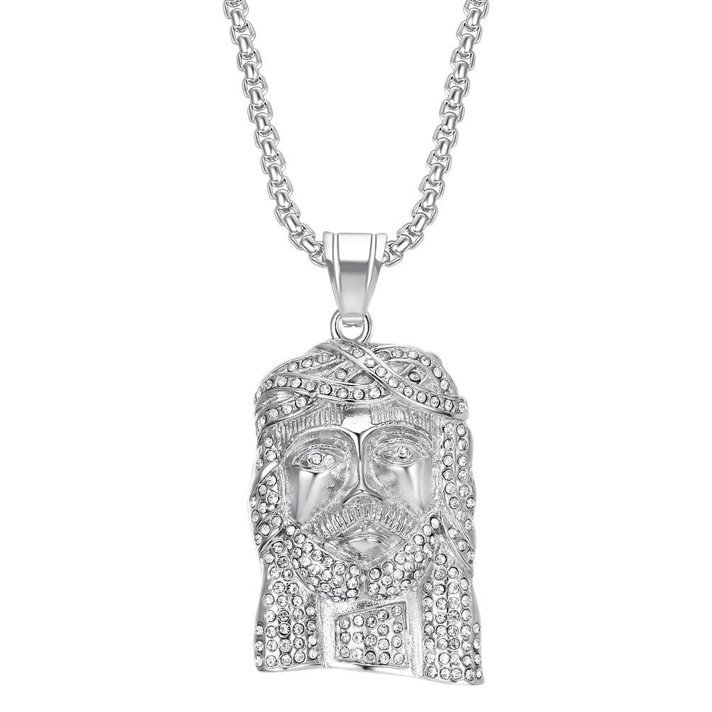 Gioielli talismano di protezione, gioielli transfrontalieri europei e americani, collana alla moda in titanio stile hip-hop per uomo e donna, placcata oro sottovuoto_voghion.com