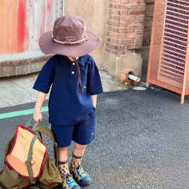 小少爷套装帅气夏酷帅风格男童polo衬衫短袖白色t恤小童男装韩风