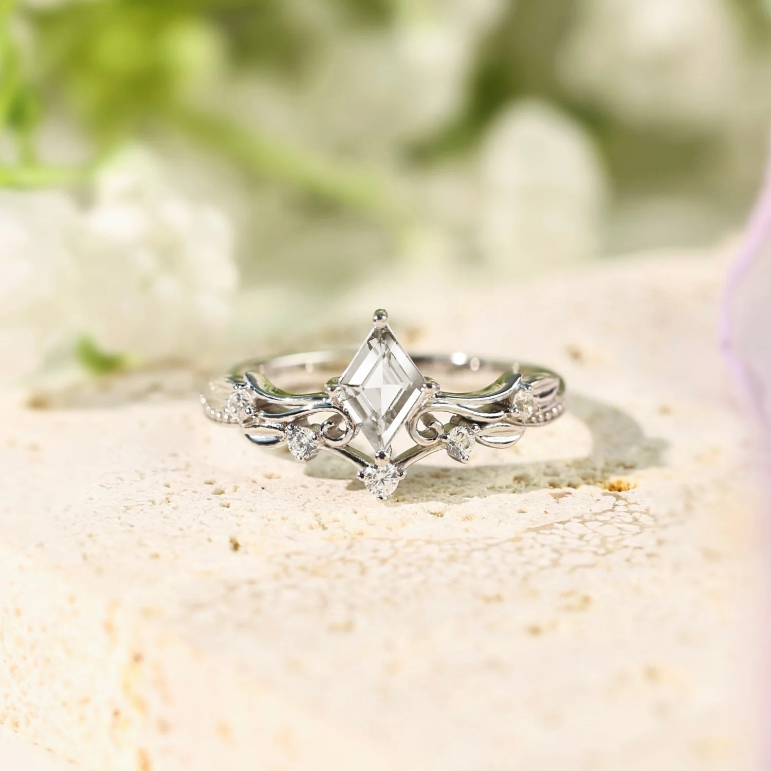Rings Classification 6, 7, 9 Ring Size 925 Sterling Silver Zircon Rhombus Rings 925 Sterling Silver Rings