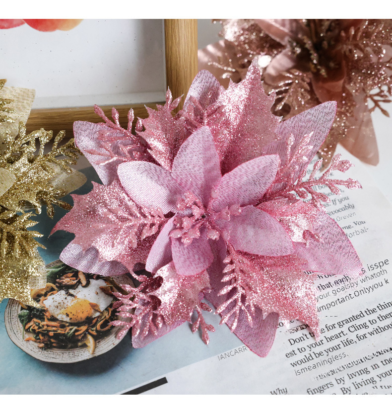 Decorazioni natalizie cipolla artificiale panno floccaggio panno polvere da spolverare fiore di Natale decorazione albero di Natale accessori ghirlanda di Natale_voghion.com