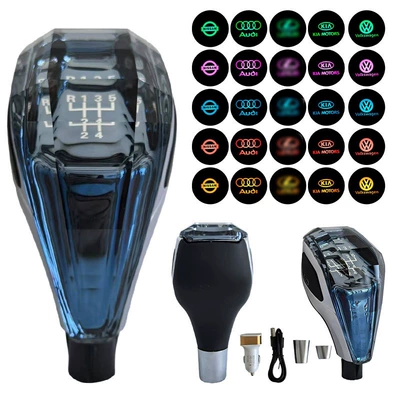 Cross-border car modification accessories LED crystal gear knob suitable for Toyota and Mazda, luminous gear knob wholesale