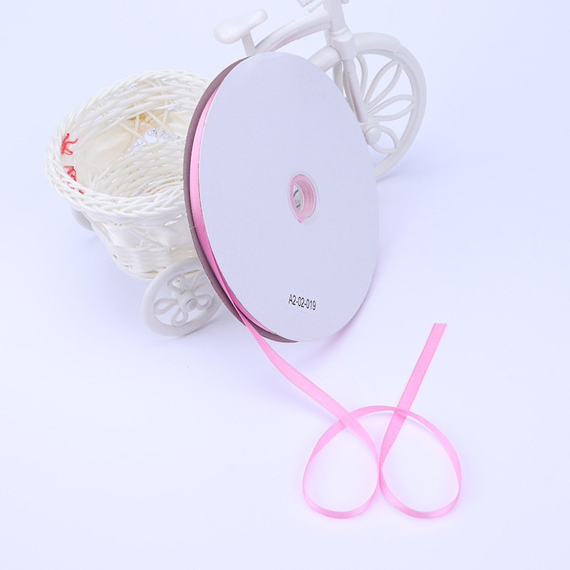 6mm poliéster con arco DIY cinta boda etiqueta marcador ropa cuerda de satén caja de regalo embalaje cinta delgada