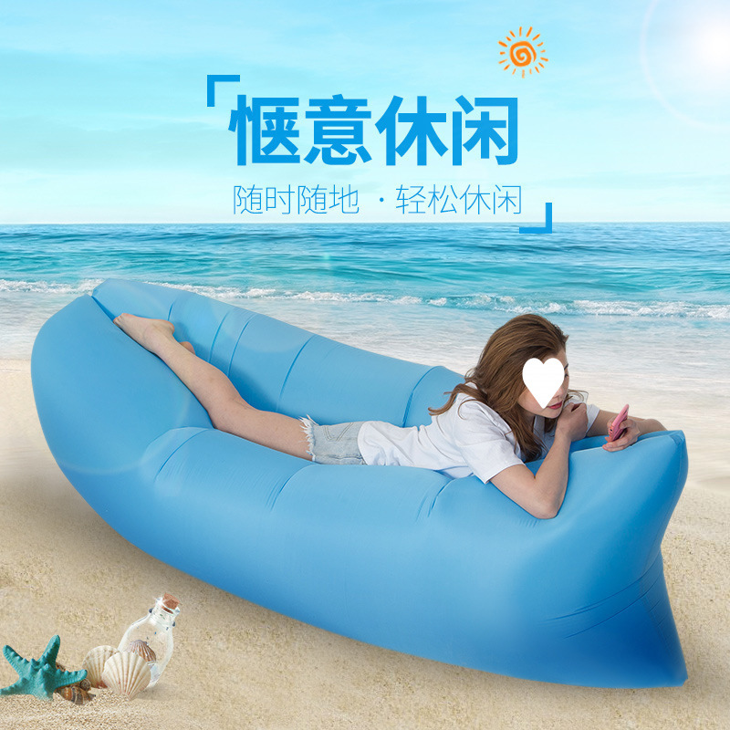 Internet-Famous Outdoor Inflatable Lazy Sofa, Tiktok Inflatable Bed, Portable Air Sleeping Bag, Single-Person Foldable Camping Air Mattress