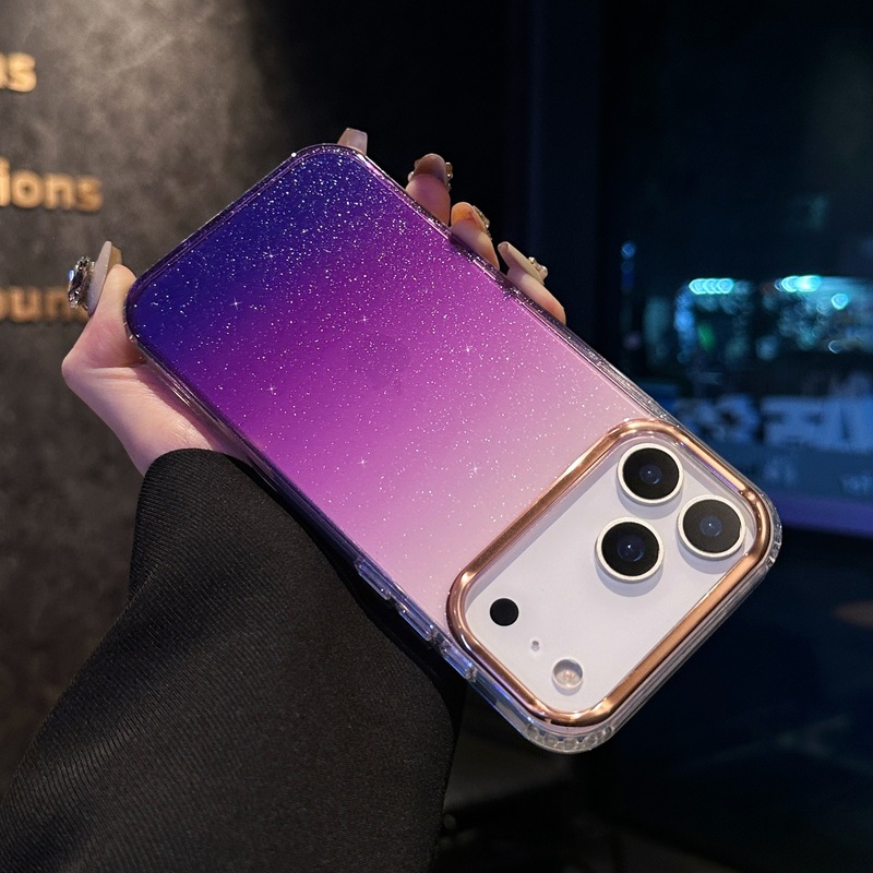 适用苹果17星空闪粉渐变透明手机壳iPhone16高级感亚克力保护套14|undefined