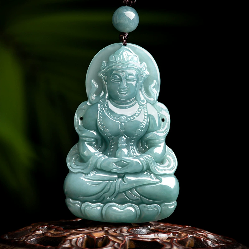 Натуральные товары нефрит синий уровень воды мать Guanyin ледяной нефрит кулон мужской нефрит кулон женский кулон нефрит оптом