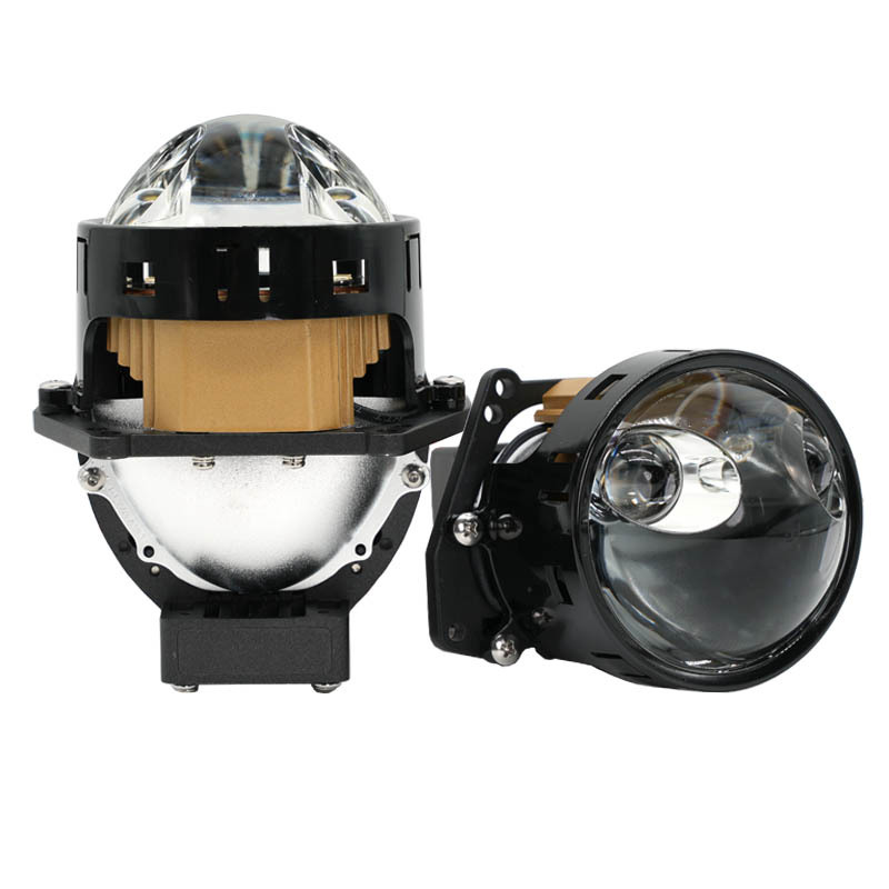 Faros del automóvil T2 tres tazas de luz doble LED directo doble lente láser transformar y actualizar los faros 80W