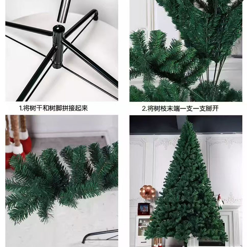 2026 nuevo árbol de Navidad de PVC encriptado verde decoración de gran sala de estar adornos DIY lápiz árbol de simulación al por mayor