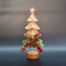 跨境新款圣诞节装饰55厘米40厘米铁艺圣诞树古铜色圣诞树摆件