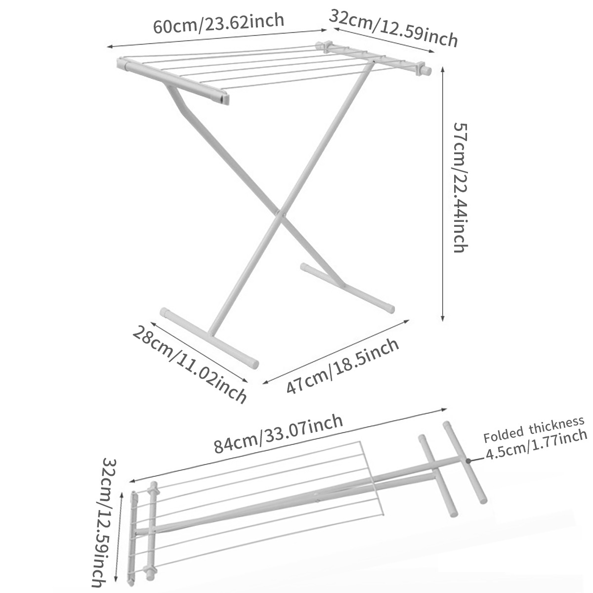 Transfronterizo tipo X piso percha de secado de ropa balcón plegable percha de secado de ropa interior y exterior sin instalación percha de secado de ropa al por mayor