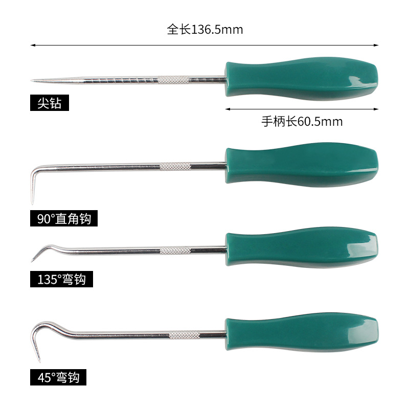 El mango brillante del sello de aceite del conductor de tracción de 4 piezas de herramientas de fábrica impresa LOGO O-ring sello de anillo de desmontaje gancho