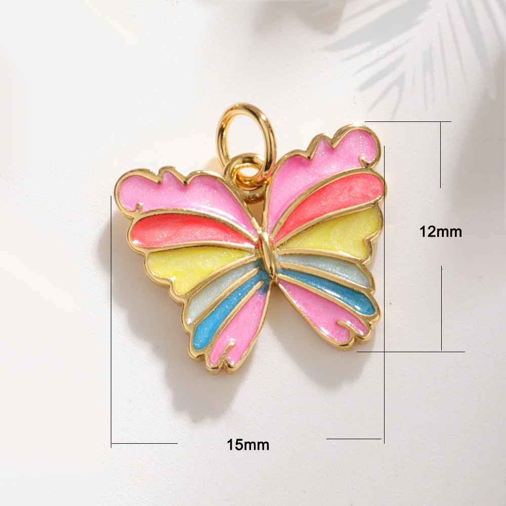 1 Piece Cute Tortoise Dragonfly Butterfly Copper Enamel Plating Jewelry Accessories display picture 5