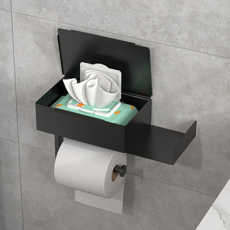 Transfronterizos de toallas de baño 304 acero inoxidable sin perforación de toallas de inodoro caja de toallas de inodoro caja de toallas de papel de rollo image 3