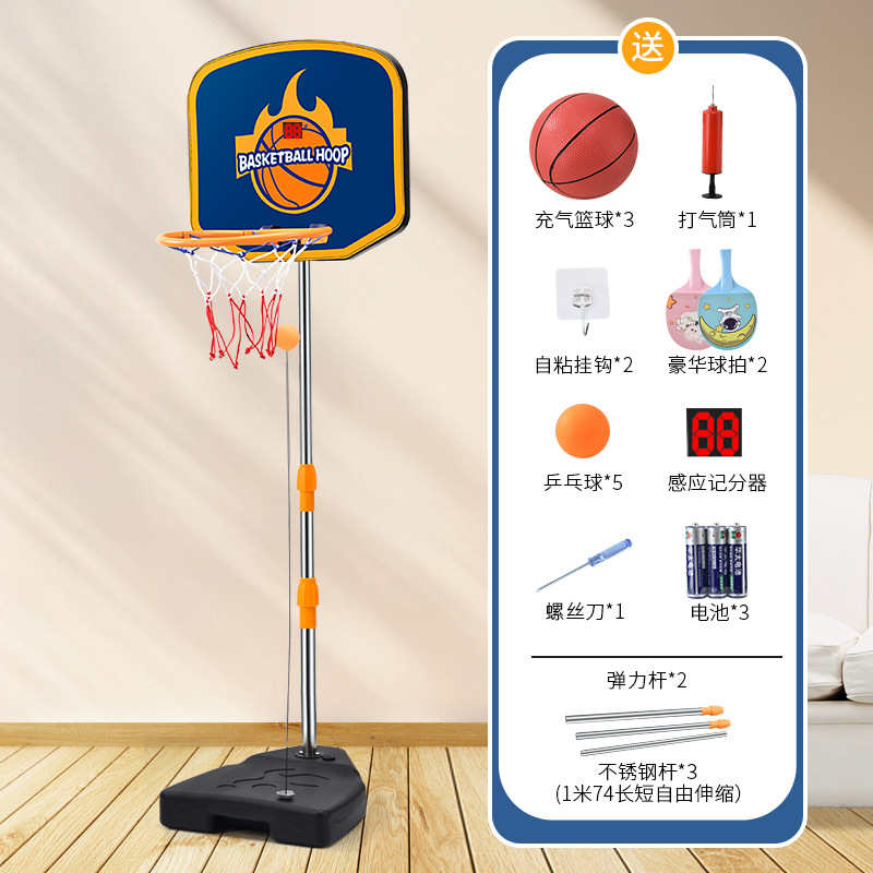 Cesta de lanzamiento de aro de baloncesto para niños de conteo multifuncional Marco de baloncesto ajustable retráctil interior montado en la pared sin perforación