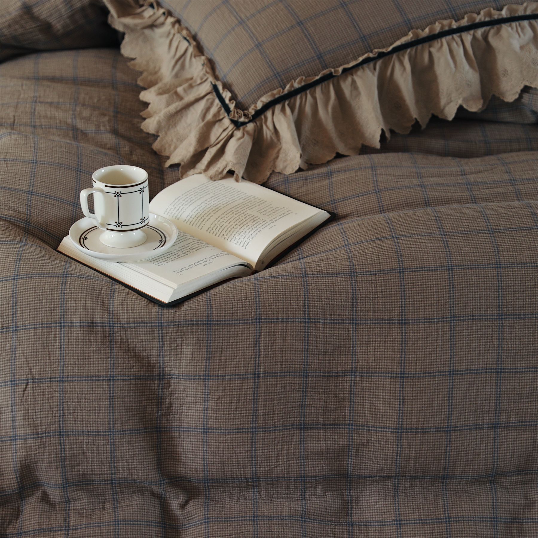 Set copripiumino 4 pezzi stile vintage boho in cotone lavato_voghion.com