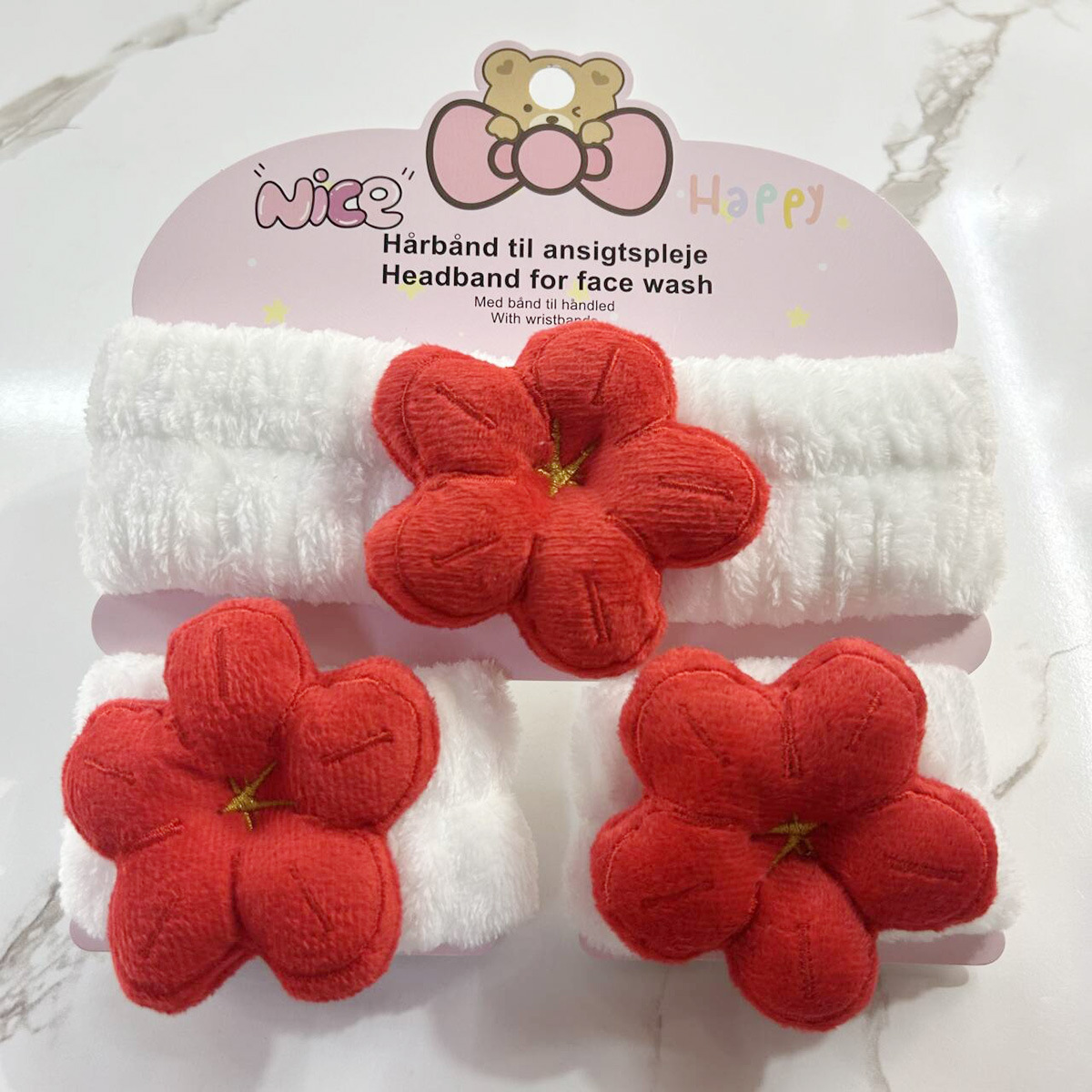 Banda de cabello de moda con tarjeta de papel dulce decoración de animales pequeños de peluche de lavado banda de cabello de dibujos animados correa de muñeca tridimensional