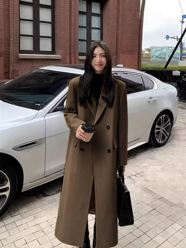 Women's Red Spring and Autumn Style Windbreaker Coat 2026 New Spring and Autumn Korean Version Petite Tall Knee-Length Coat Trendy Women