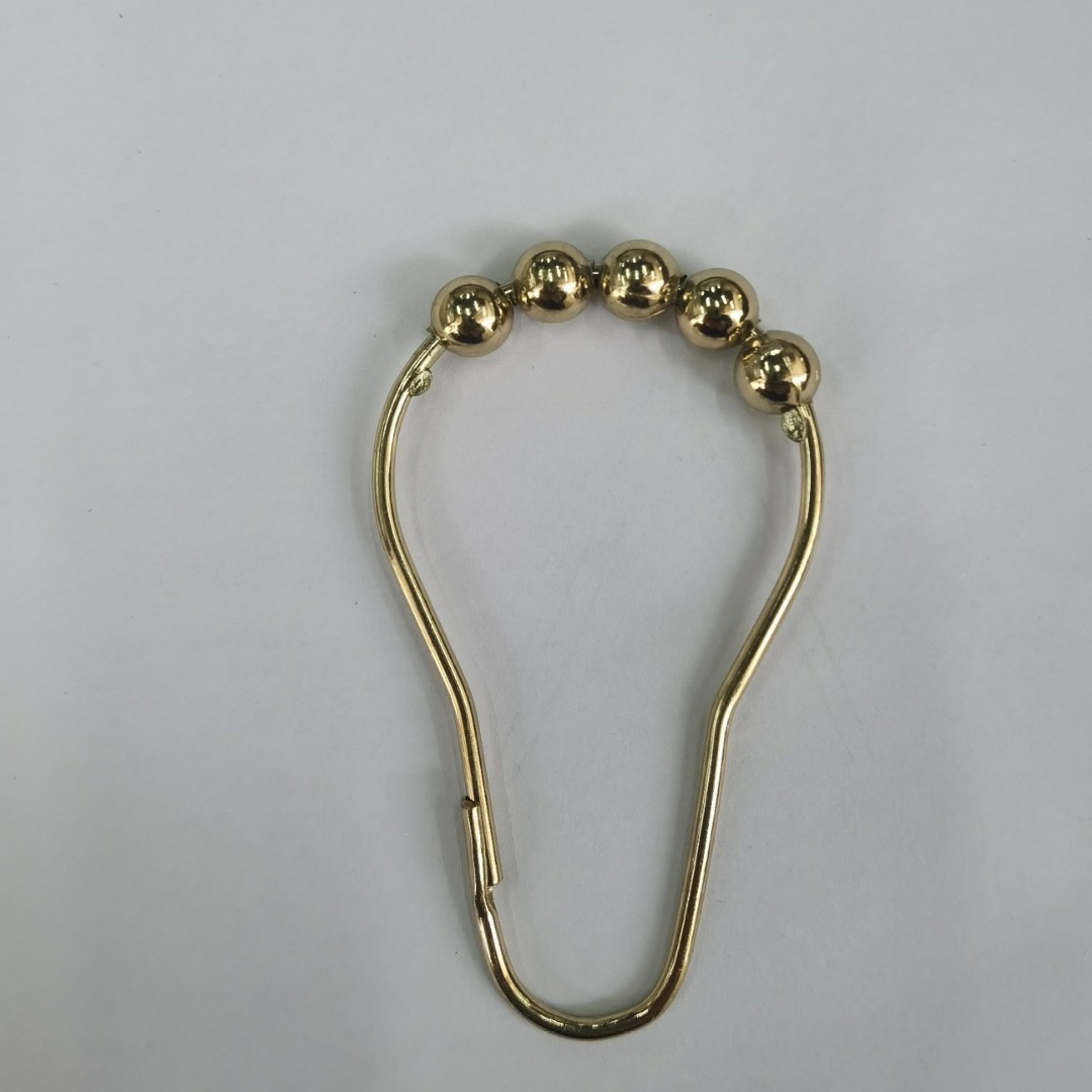 Fabricante en stock Bola de ducha cortina anillo gancho colgante anillo tipo de acero inoxidable cinco cuentas Cortina de ducha no oxidada anillo colgante al por mayor