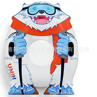 跨境新品PVC耐寒充气滑雪圈 雪地耐磨动物造型滑雪管 加厚