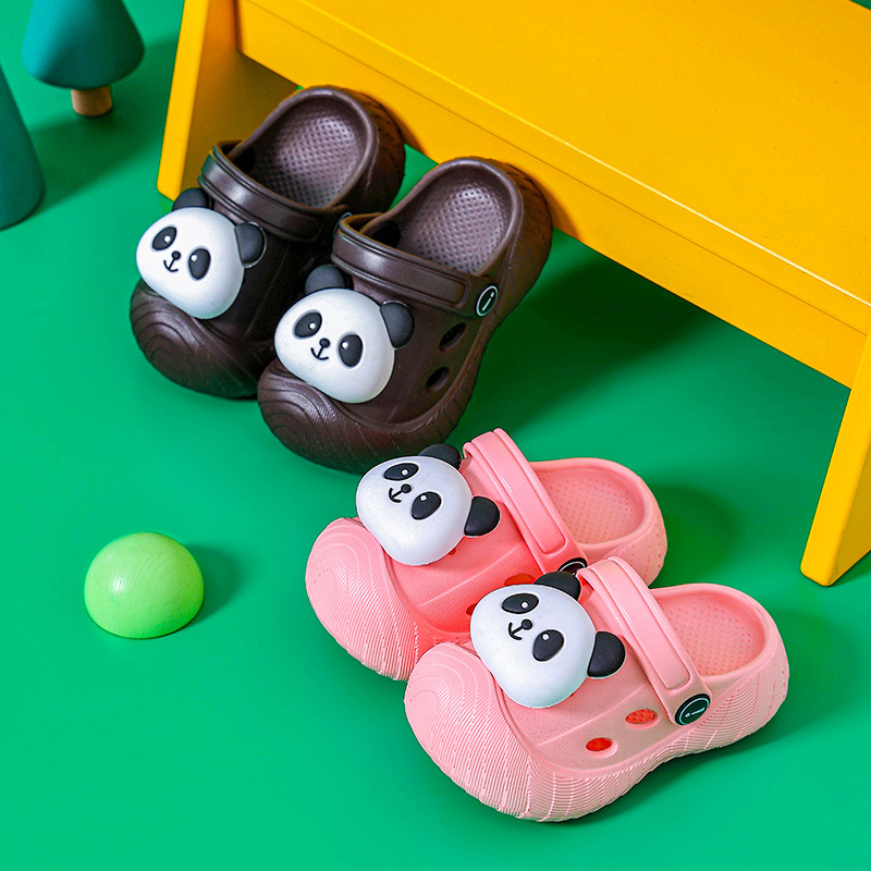 Baby EVA zapatillas para niños panda verano hogar bebé niñas niños zapatos de agujero antideslizante para niños con suela suave