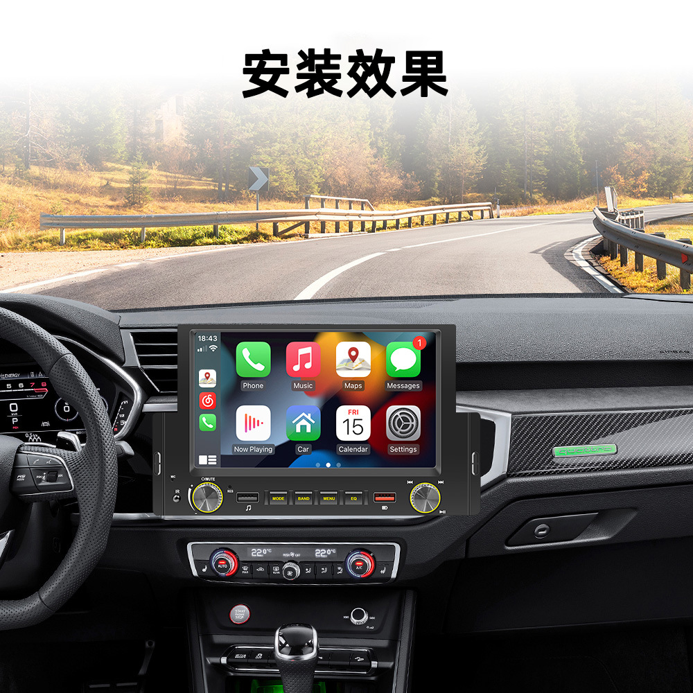 6.2inch Single-Cylinder Wired Carplay Android Auto Car Bluetooth Mp5 Player Radio Reversing Priority 12V