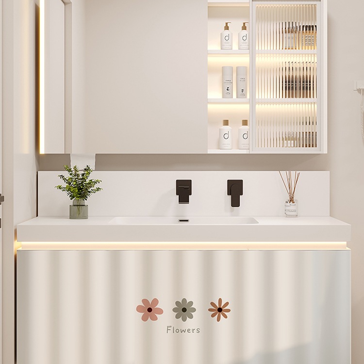 Bathroom Sink Cabinet Cabinet Curtain, Punch-Free Slide Rail Curtain, Cabinet Curtain, Debris Cover, Dust-Proof Curtain