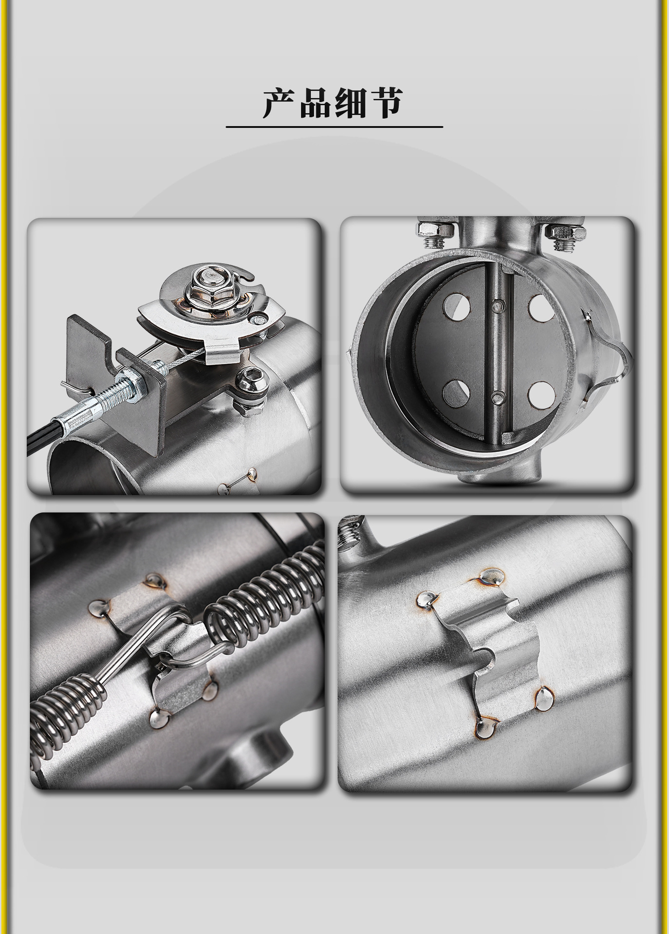 Motorcycle Modified Exhaust Pipe Without Welding, Manual Mechanical Exhaust Valve, Silencer and Noise Reduction, 51mm Diameter, Universal