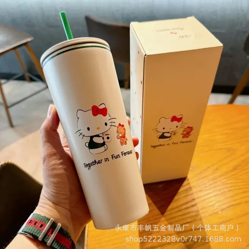 텀블러 Hello Kitty 콜라보 텀블러 동일한 디자인의 캐릭터 Kt 고양이 빨64 이미지 5
