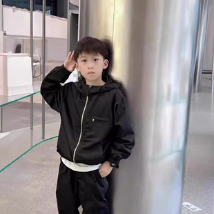 Sugiyama Van Gogh Set Children's Wear Boy's Rush Clothes Handsome Jacket Zipper suit Boy's New Hooded Two-piece Set
