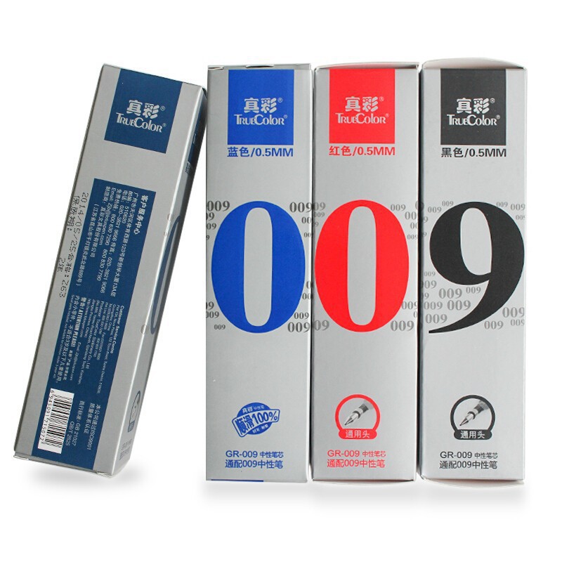 Truecolor 009 Pen Refill 0.5mm Gel Pen Refill Black Red Blue Ink Blue Signature Pen Refill 20 Pieces