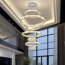 客厅吊灯2025年挑空楼梯吊灯轻奢水晶灯楼中楼餐吊灯具别墅楼吊灯