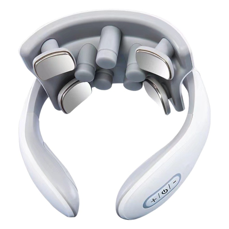 Masajeador cervical inteligente de pulso, masaje de cuello y hombros, masaje de amasamiento, compresa caliente, fisioterapia, masajeador de cuello con control por voz