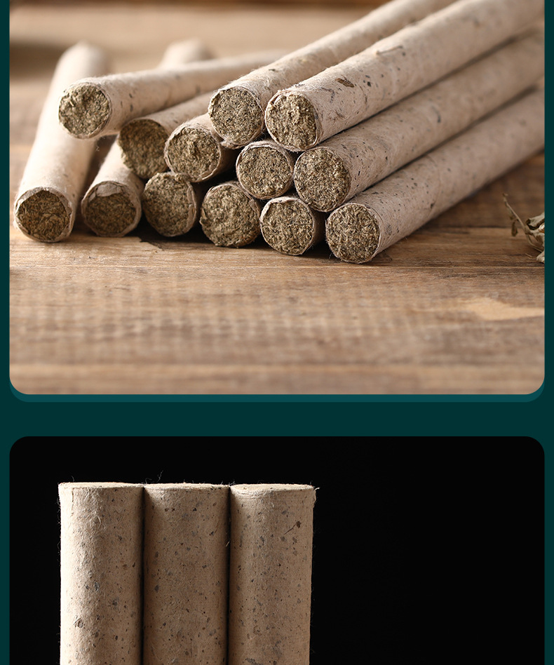 Moxa Stick Ai Tiao 艾条 10cm Mulberry Paper Wrapped Stone Ground Moxibustion Roll for Warming Therapy details