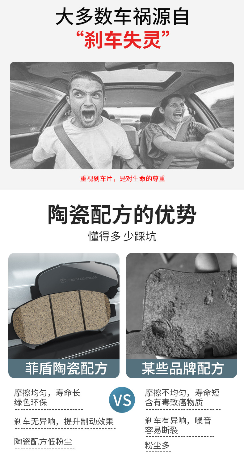 Feidun is suitable for Deep Blue SL03 brake pads, S05 Deep Blue, S07, L07 Deep Blue, and G318 front and rear wheel modified brake pads