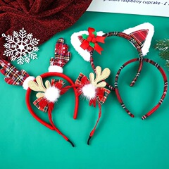 クリスマスのカチューシャの赤い鹿の角のカチューシャの女性の秋冬のかわいい子供の頭飾りの森系のヘラジカのカチューシャの大人の髪飾り