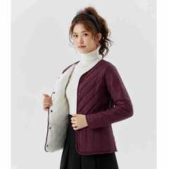 保温性とベルベットを生産して、内胆の上着の袖に毛のついた長袖の綿服の女性の代金を2377枚にした。