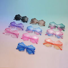 New style one-piece colorful children's sunglasses with round frames, Amazon children's glasses, sun protection for babies, sun flower sunglasses