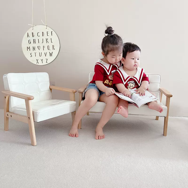 儿童房木婴幼儿园可爱阅读角摄影小沙发宝宝凳子培训班座椅迷你