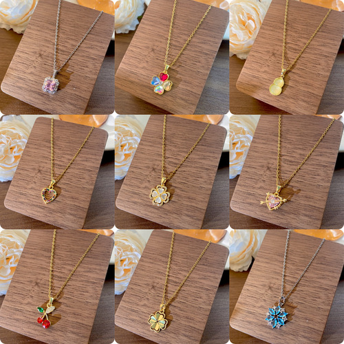 Korean lightweight luxury high-quality titanium steel necklace for women, adorned with zirconia gems, fully drilled, versatile, trendy choker chain, fresh and minimalist accessory