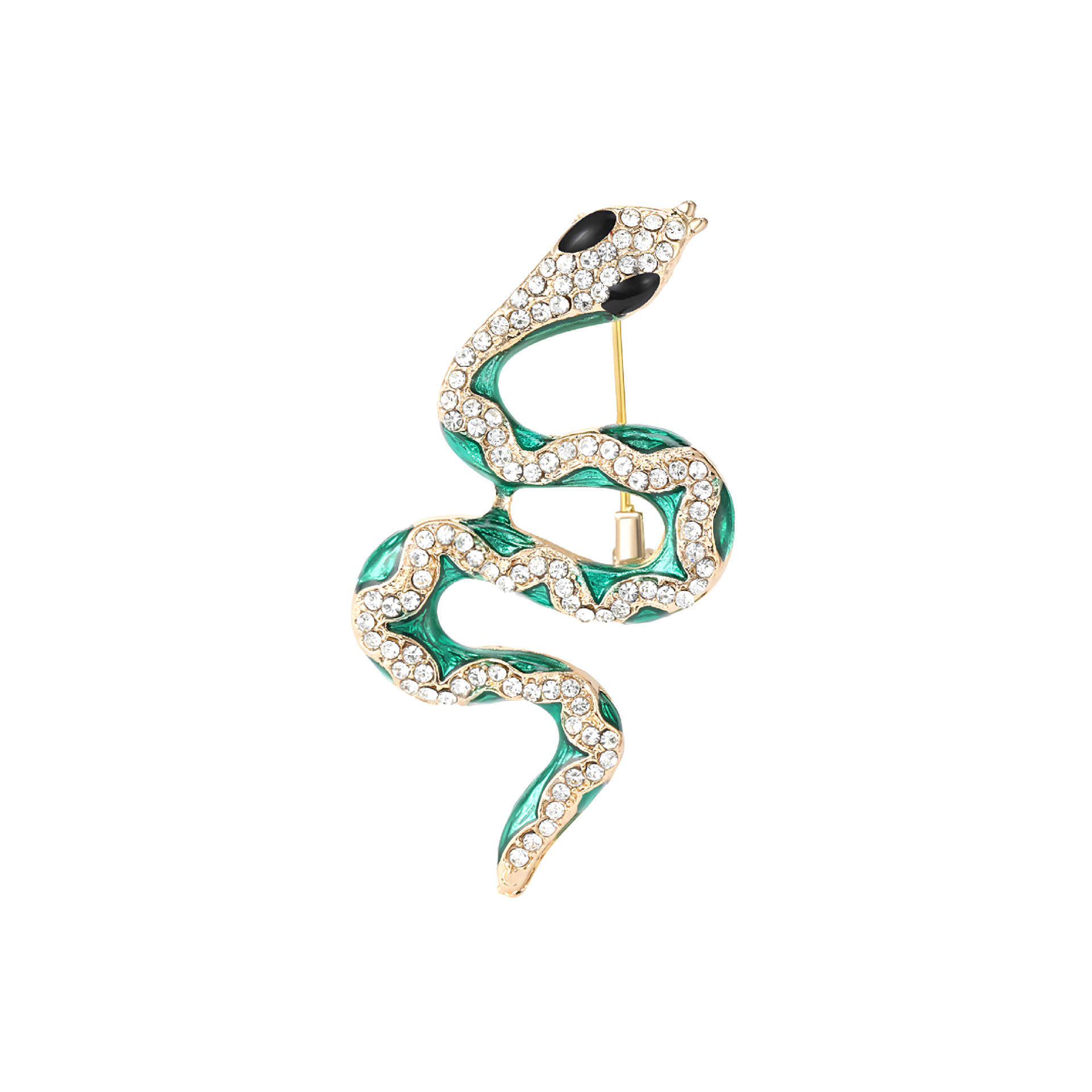 Vintage Schlangen Brosche Mit Strass Edle Anstecknadel Für Damen_voghion.com